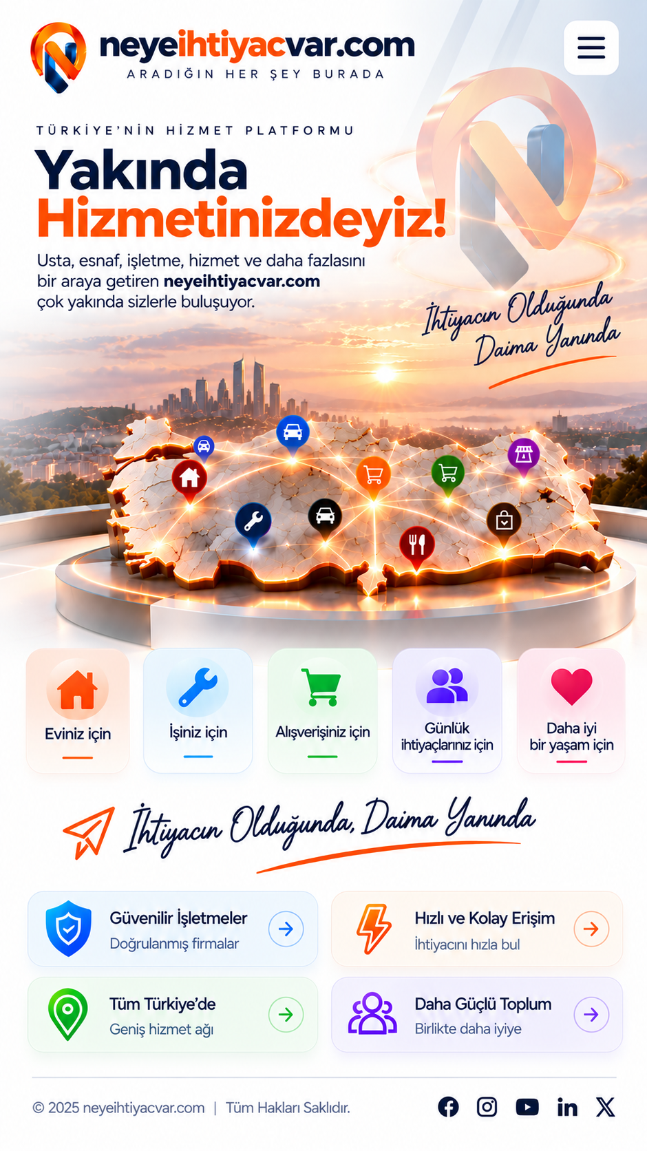 Neye Ä°htiyaÃ§ Var - YakÄ±nda Hizmetinizdeyiz